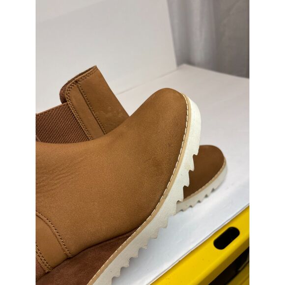 TOMS Wedge Ankle Boots in Chestnut Brown - Size 10US - Comfortable Suede Booties - Picture 7 of 8